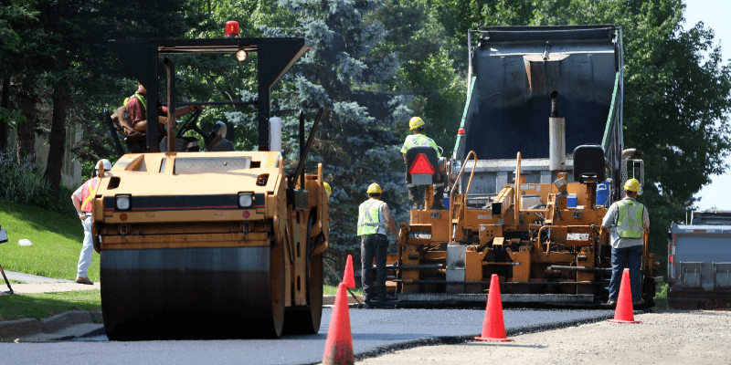 Bridge & Highway Construction Workers in extreme heat conditions